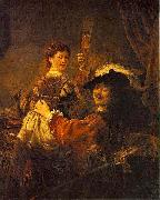 REMBRANDT Harmenszoon van Rijn Rembrandt and Saskia pose as The Prodigal Son in the Tavern USA oil painting artist